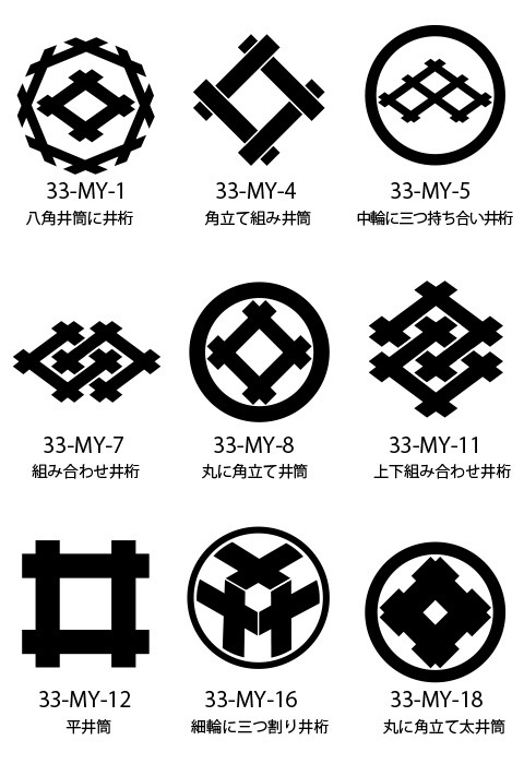 大人気の 家紋：丸に井桁 画像参考用です。 和服 - www 